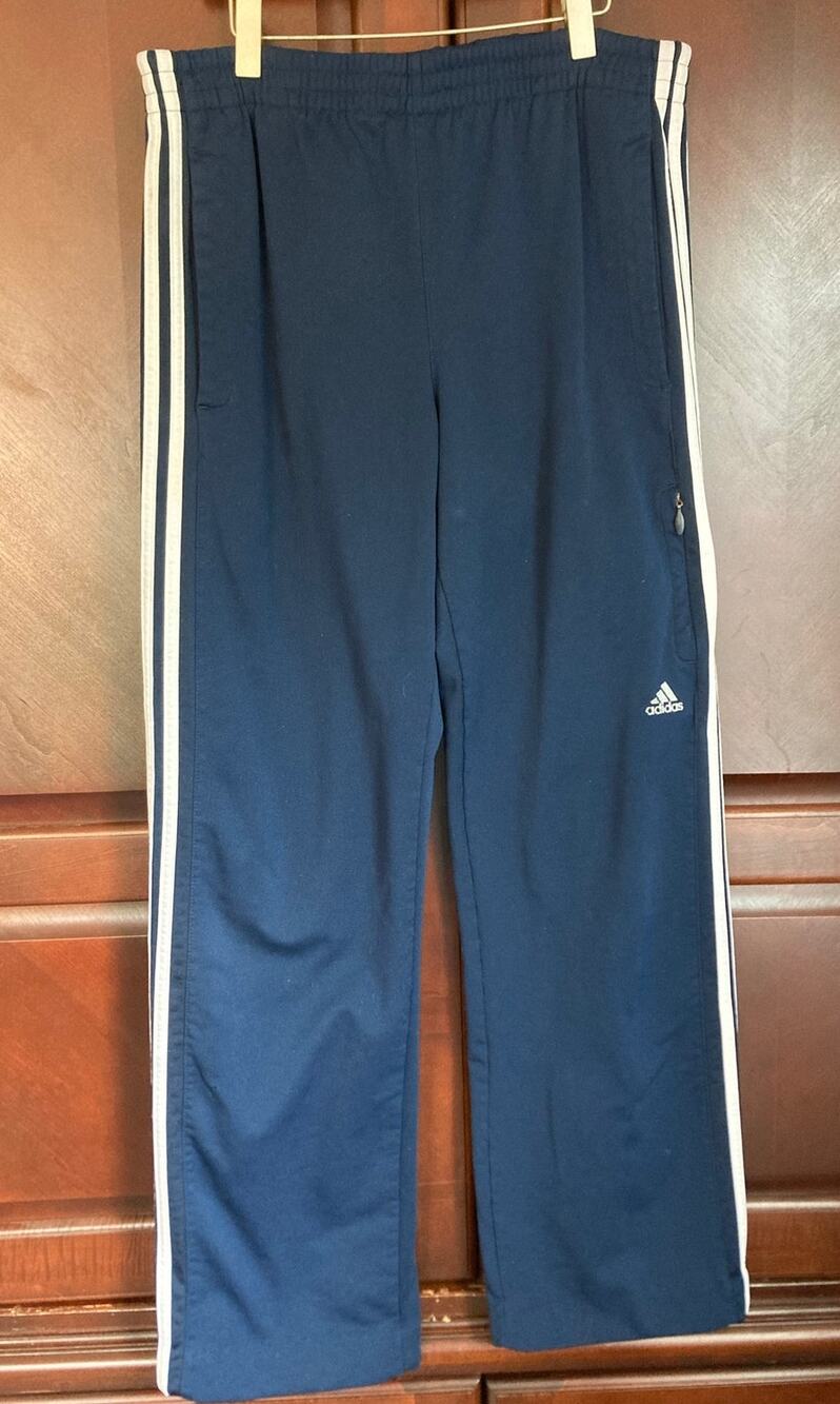 Adidas- True Vintage Classic Y2K 2017 Navy White Striped Track Pants  - L